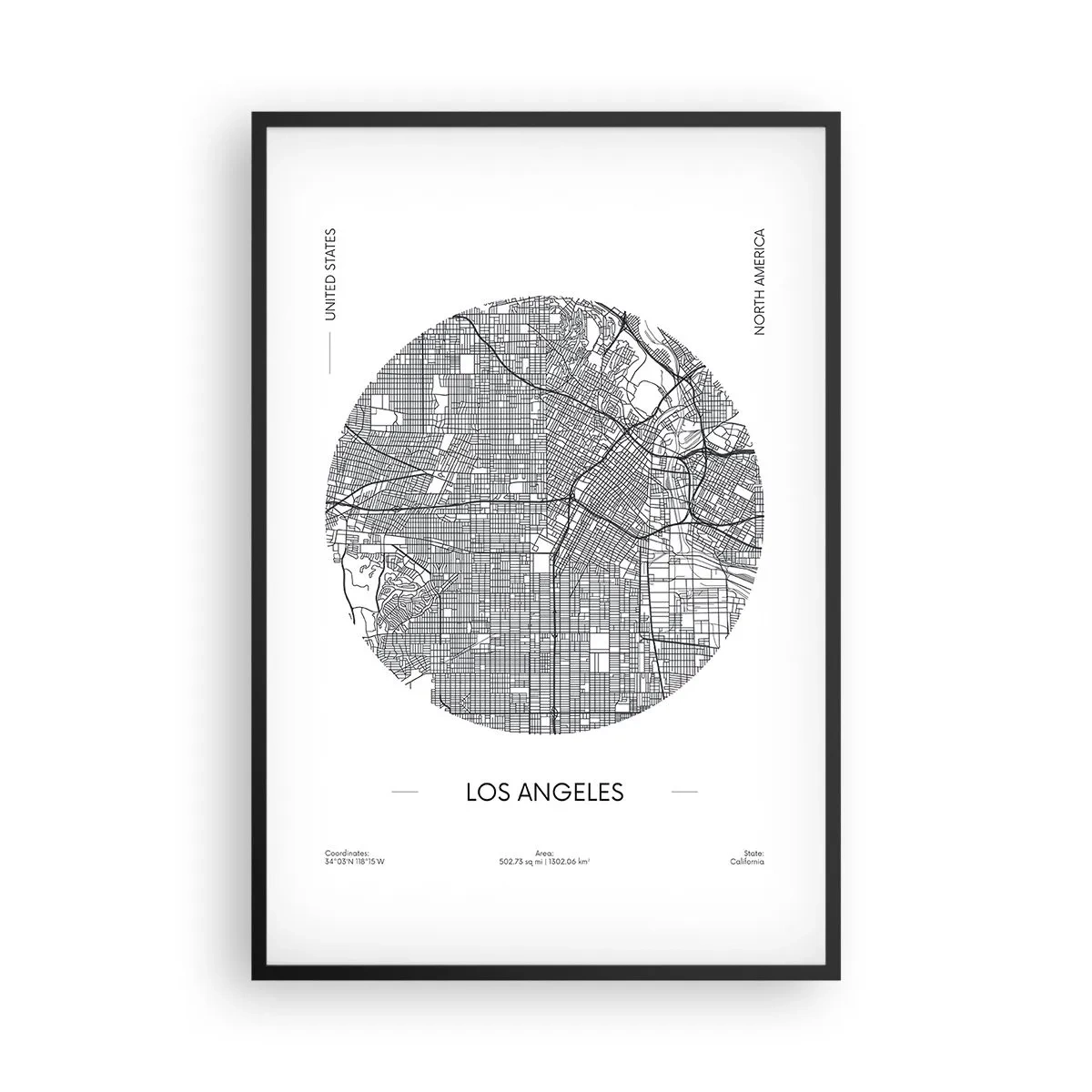 Poster în ramă neagră - Anatomia Los Angeles - 61x91 cm