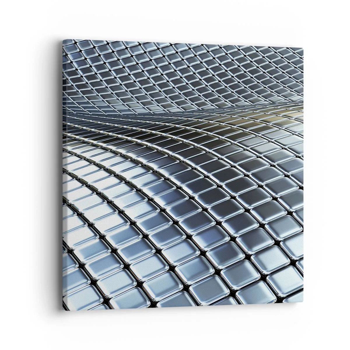 Tablou pe pânză - Val metalic argintiu - 40x40 cm