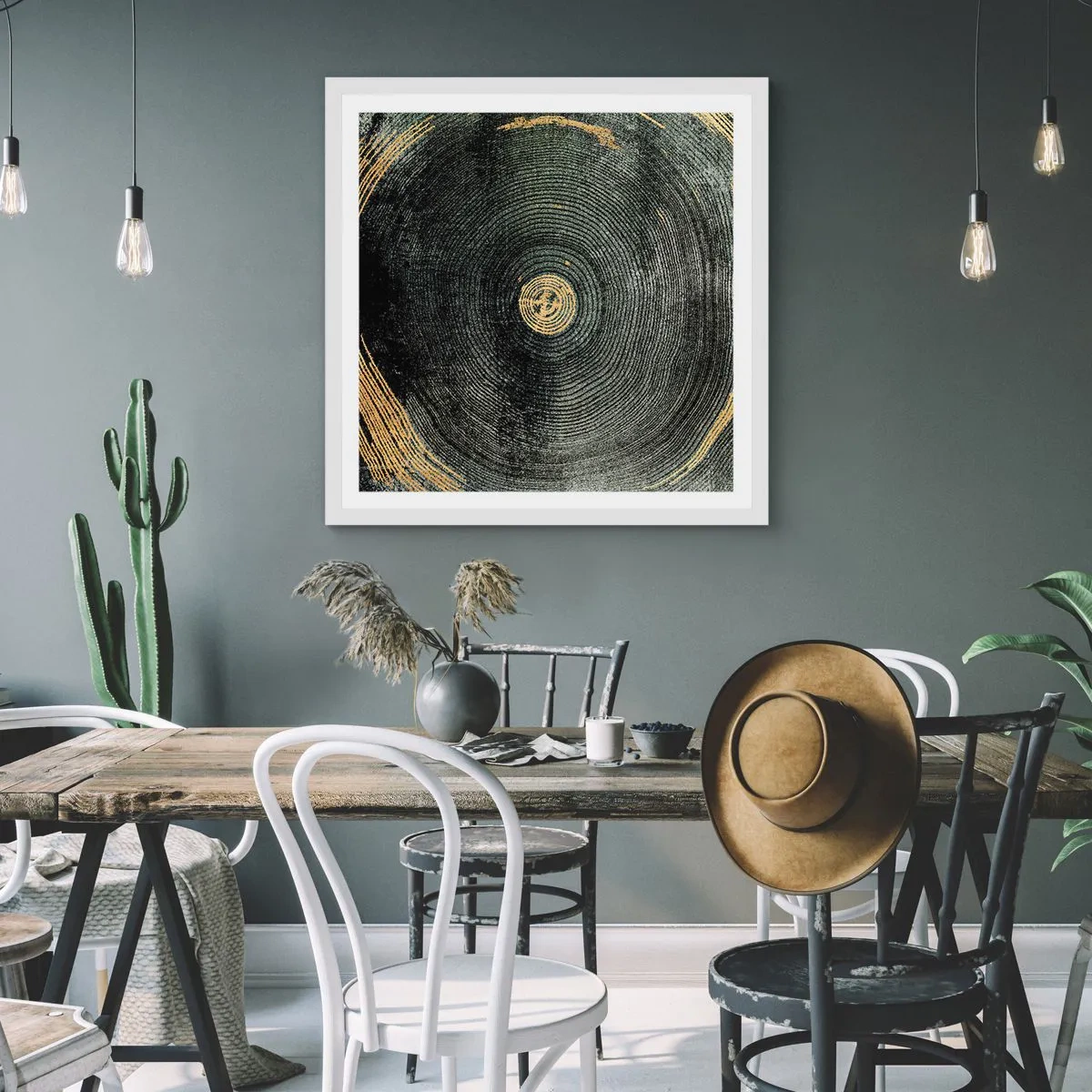 Poster în ramă albă - Schimbare și persistență - 40x40 cm