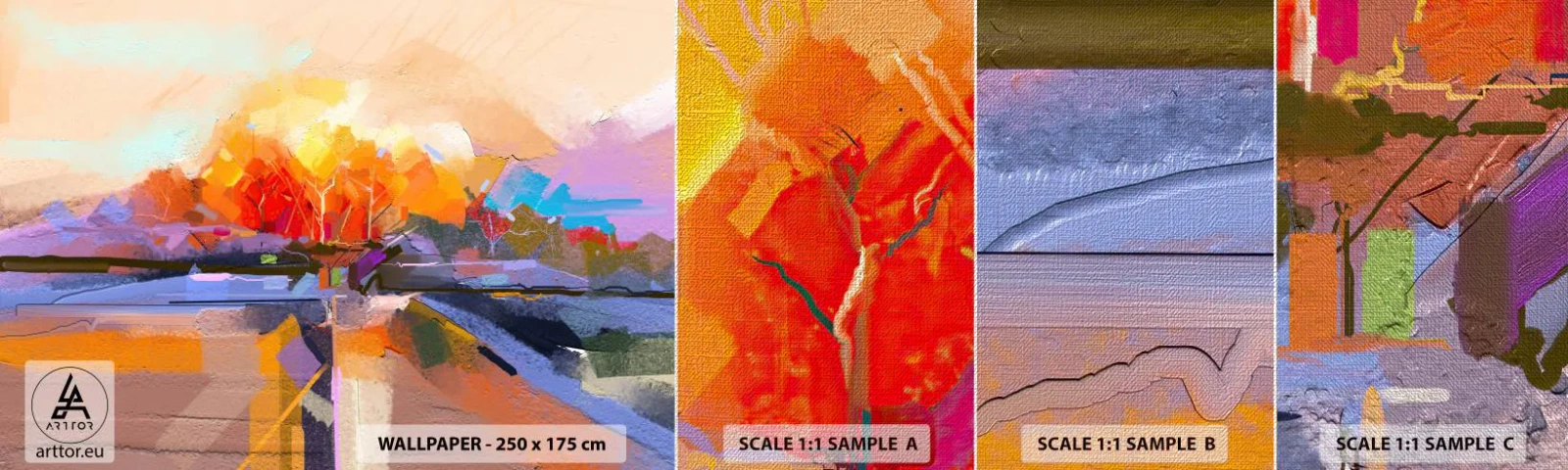 Mostră tapet Premium Canvas - A devenit toamnă - Peisaj, Bucată, Natură - 100x30 cm