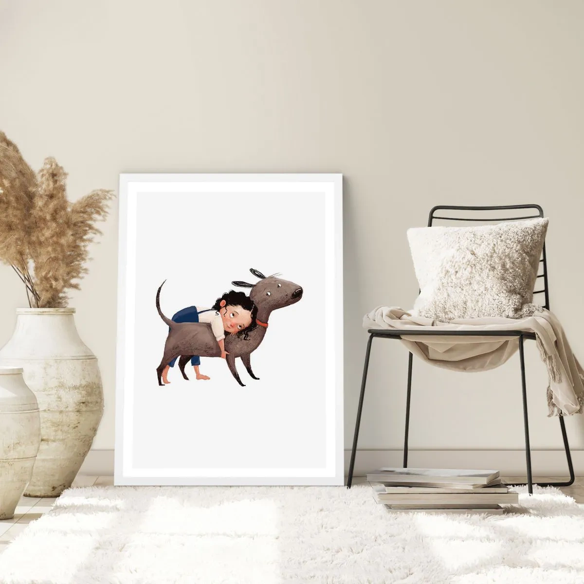 Poster în ramă albă - Cei mai buni prieteni - 50x70 cm