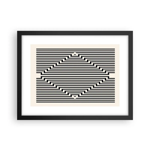 Poster în ramă neagră - Iluzie geometrică - 40x30 cm