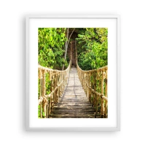 Poster în ramă albă - Suspendat în verde - 40x50 cm