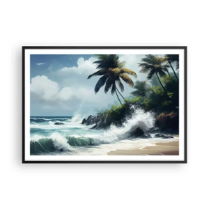 Poster în ramă neagră - Pe un țărm tropical - 100x70 cm
