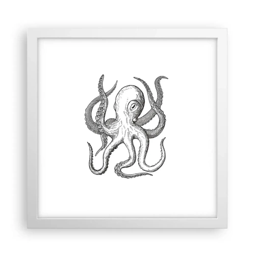 Poster în ramă albă - Dansând cu valurile - 30x30 cm