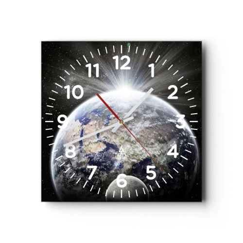 Ceas de perete - Ceas pe sticlă - În plină strălucire - 30x30 cm
