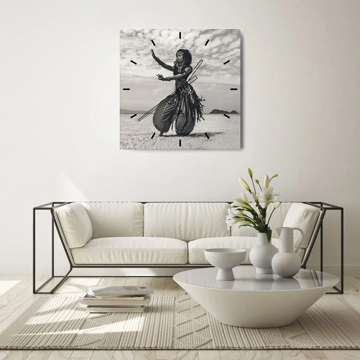 Ceas de perete - Ceas pe sticlă - Dansul insulelor sudice - 40x40 cm