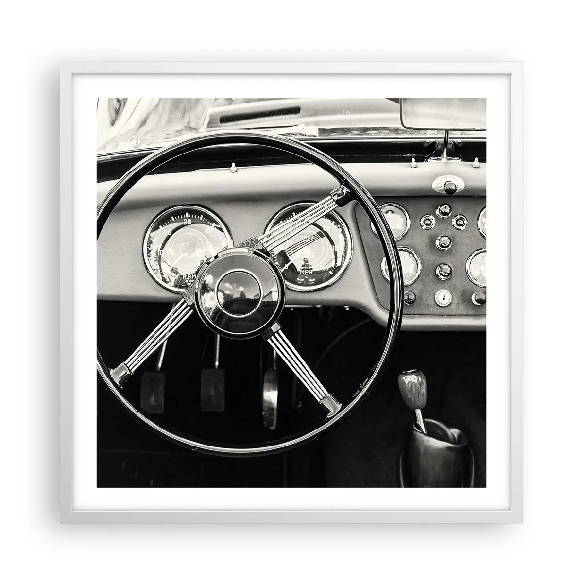 Poster în ramă albă - Visul unui colecționar - 60x60 cm