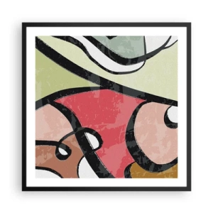 Poster în ramă neagră - Piruetă printre culori - 60x60 cm