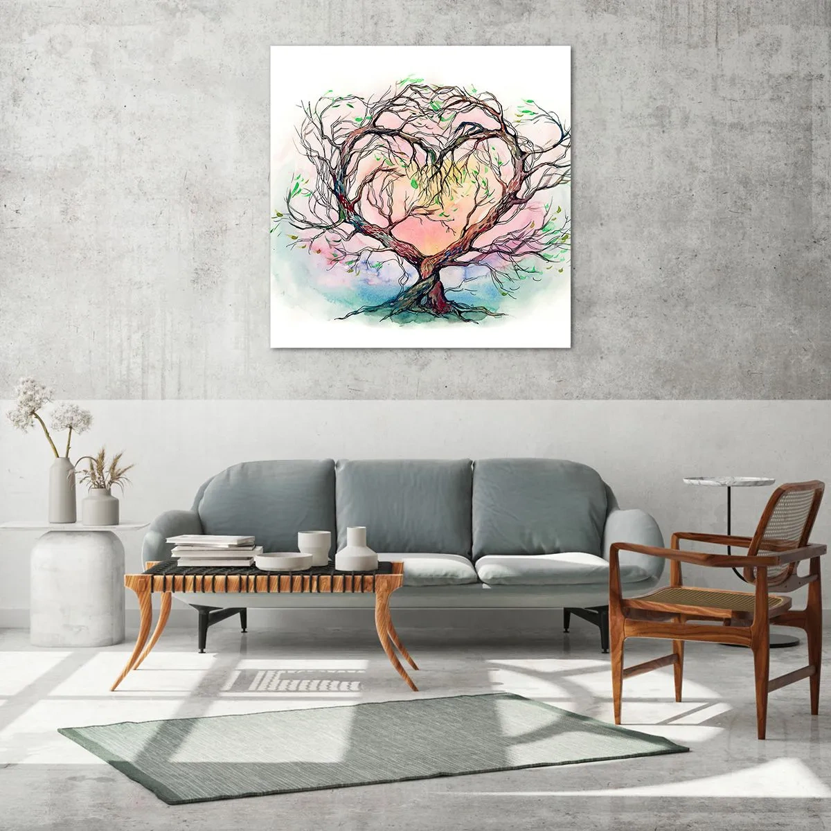 Tablou pe sticlă - Împreună împotriva vijeliei - 60x60 cm