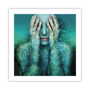 Poster - Scufundată în albastru - 50x50 cm