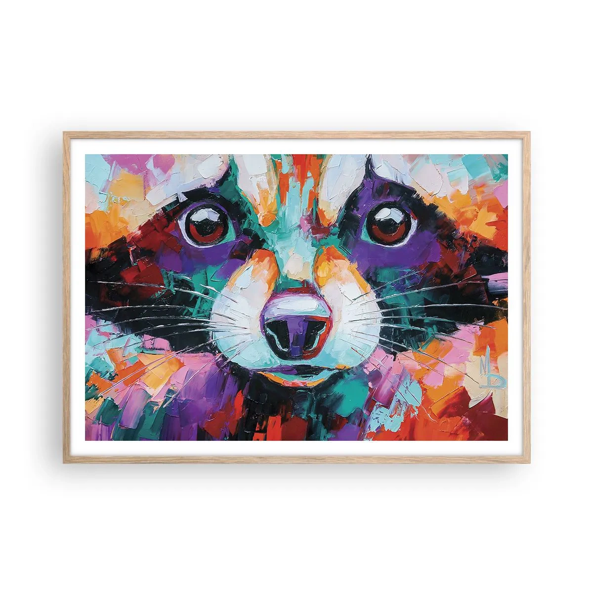 Poster în ramă de stejar deschis - Doar emoții bune - 100x70 cm