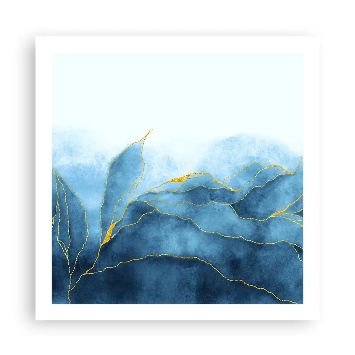Poster - Albastru în aur - 60x60 cm