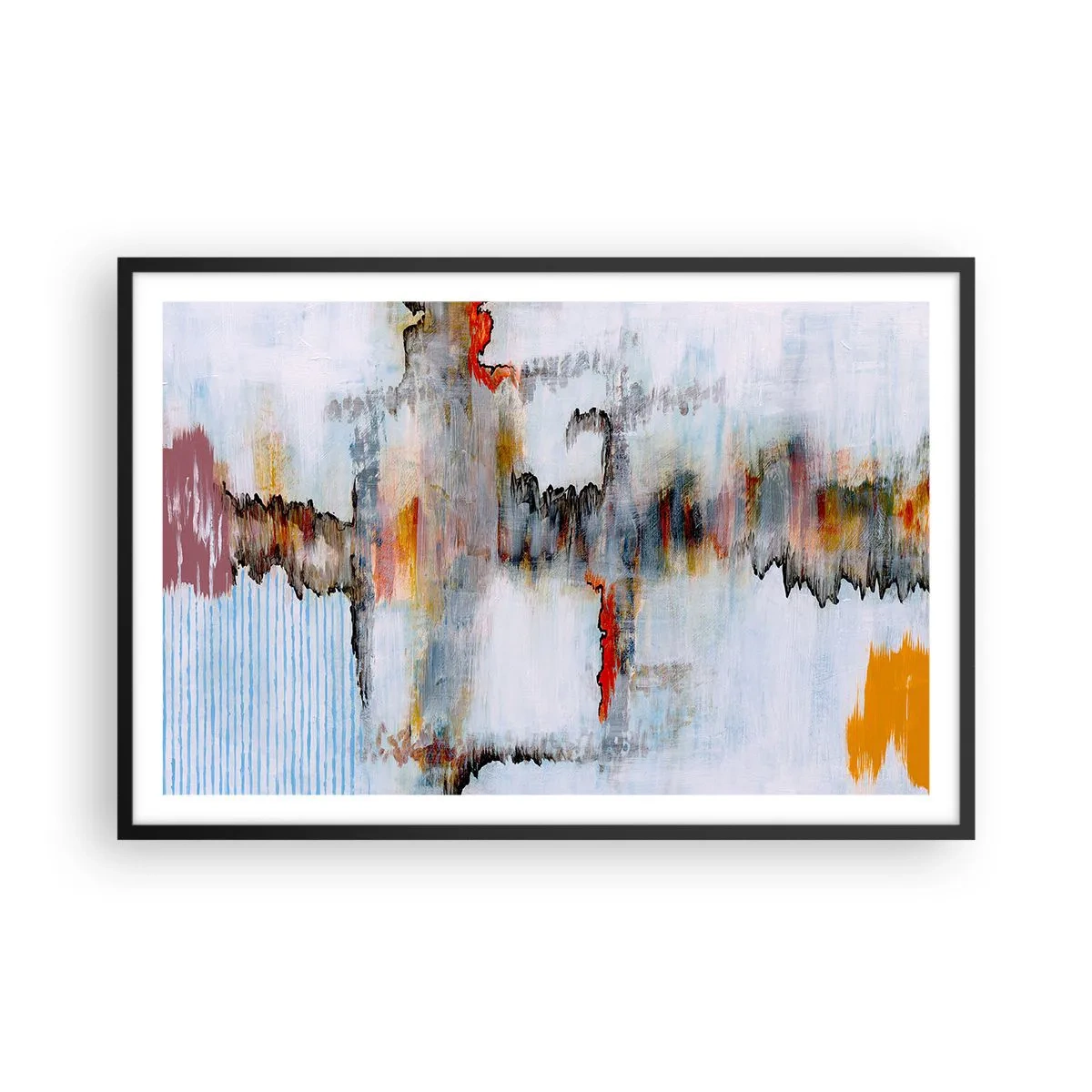 Poster în ramă neagră - Cu bățul pe apă - 91x61 cm