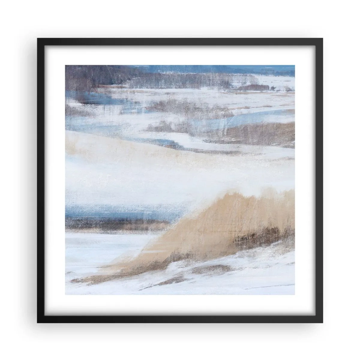 Poster în ramă neagră - Compoziție de iarnă - 50x50 cm