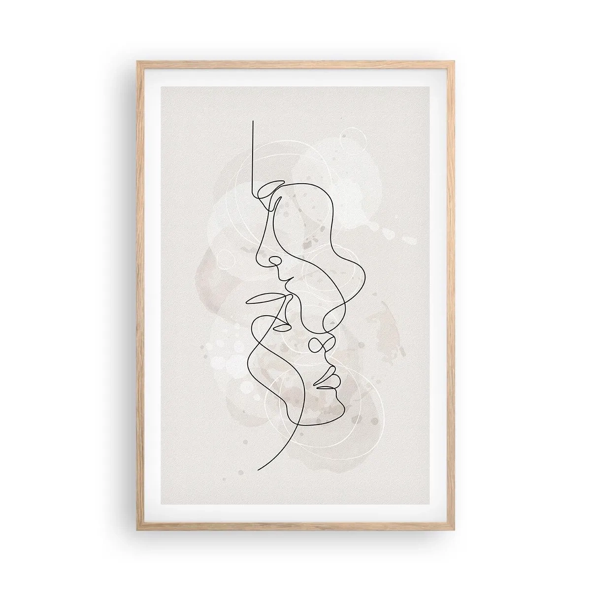 Poster în ramă de stejar deschis - Încurcați într-o îmbrățișare - 61x91 cm