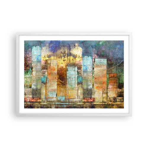 Poster în ramă albă - Metropola însorită - 70x50 cm