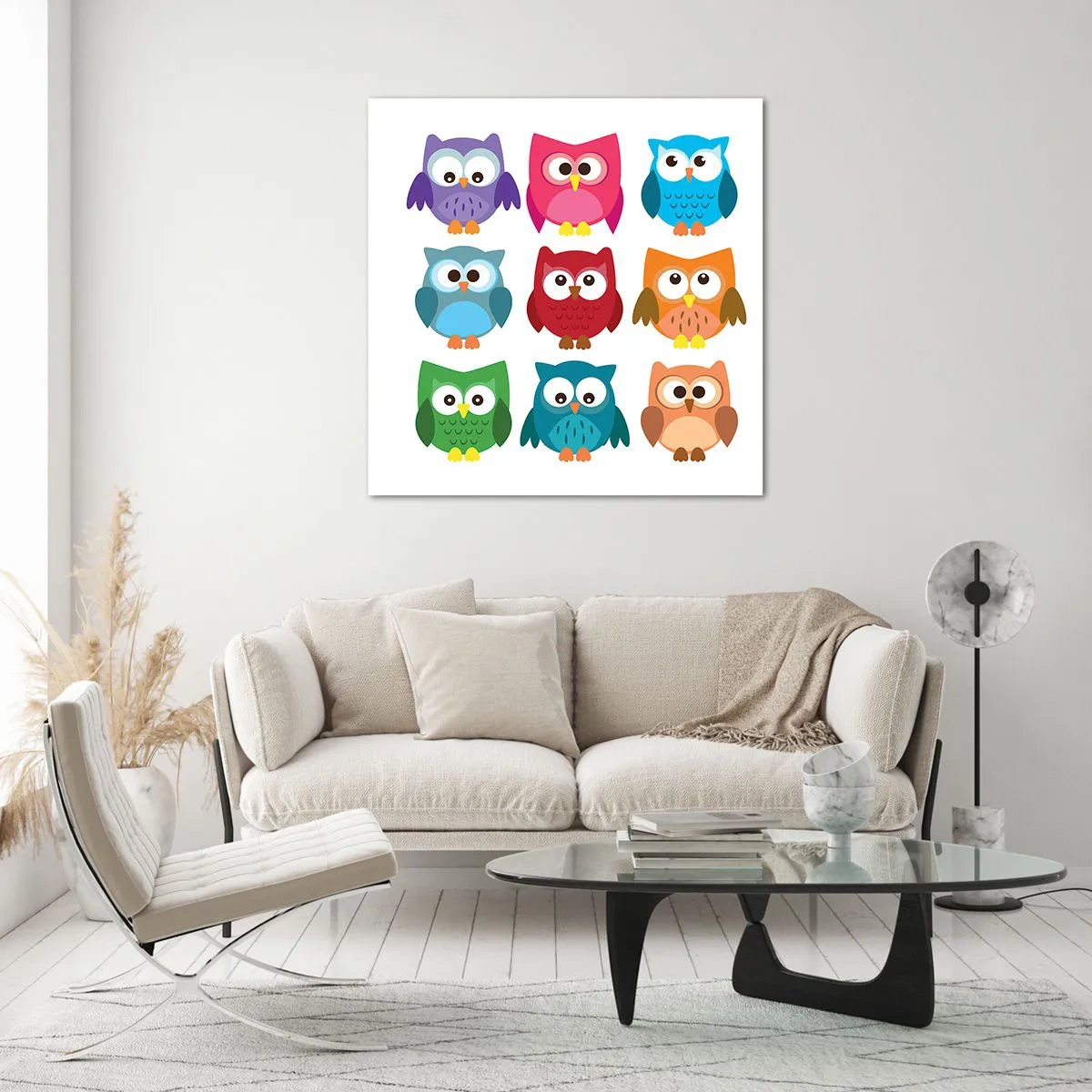 Tablou pe sticlă - Diferențele pot fi amuzante - 30x30 cm