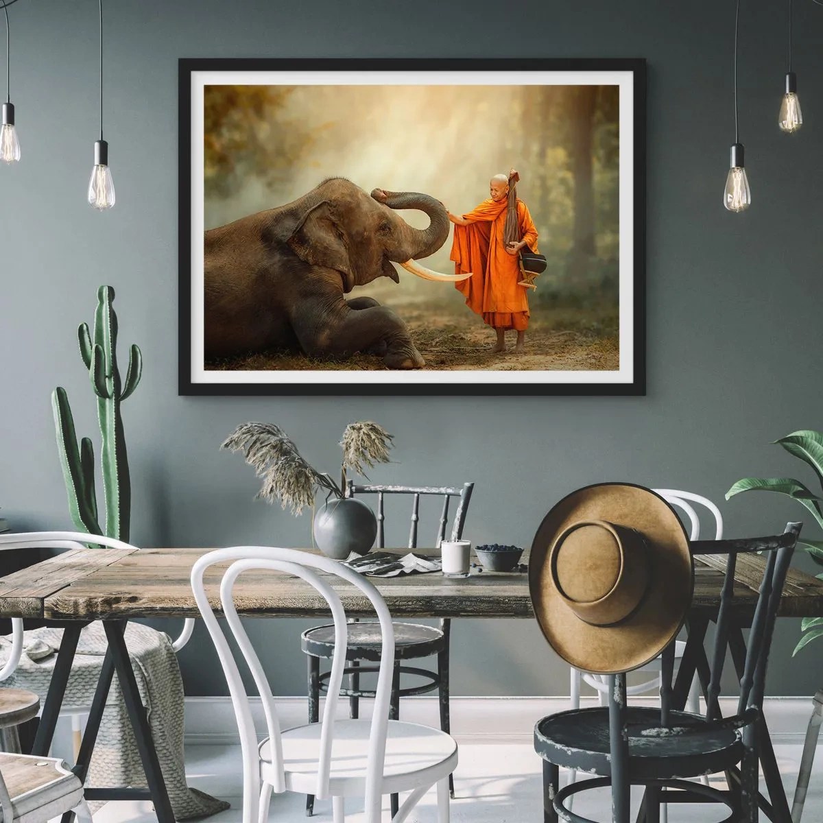 Poster în ramă neagră - Întâlnire în călătorie - 100x70 cm