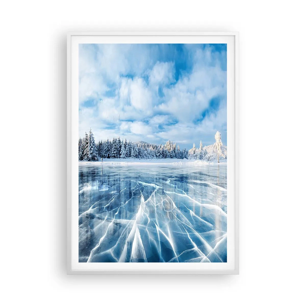Poster în ramă albă - O priveliște orbitoare și cristalină - 70x100 cm