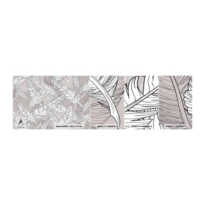 Mostră tapet autocolant Deluxe Sticker - Vijelie cu pene - Abstracția, Pene de pasăre, Grafică - 100x30 cm