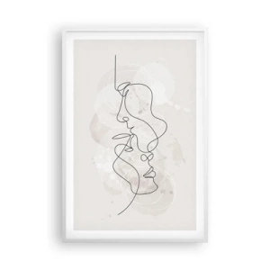 Poster în ramă albă - Încurcați într-o îmbrățișare - 61x91 cm