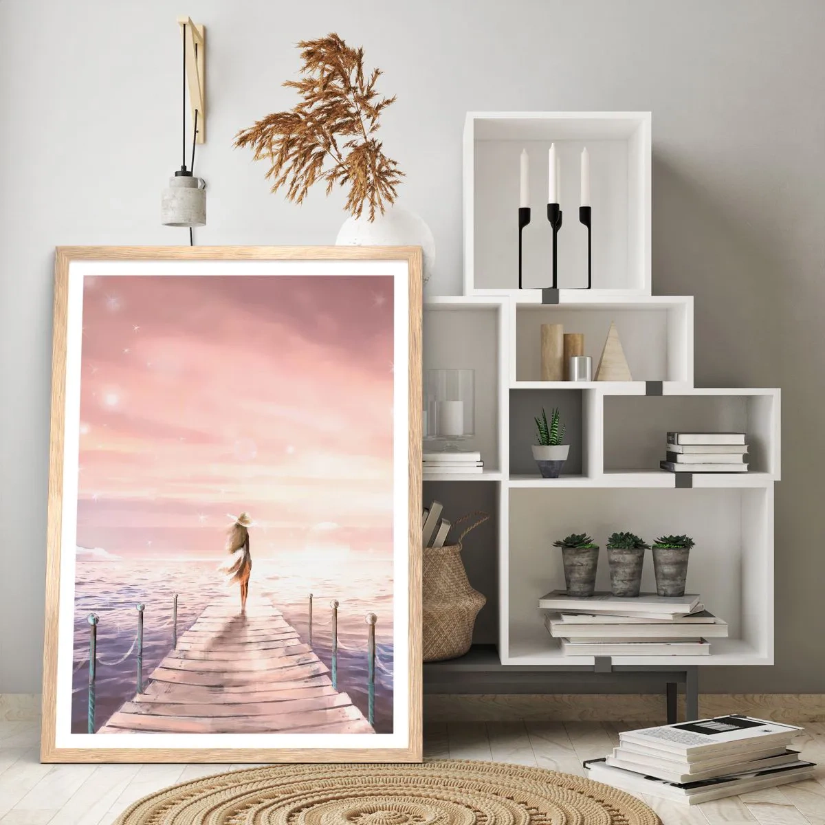 Poster în ramă de stejar deschis - În lumina unui vis - 61x91 cm