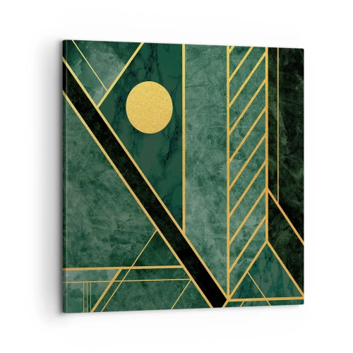 Tablou pe pânză - Dinamica aurului și a azurului - 60x60 cm