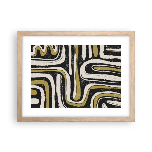 Poster în ramă de stejar deschis - Compoziție: pasaje și alei - 40x30 cm