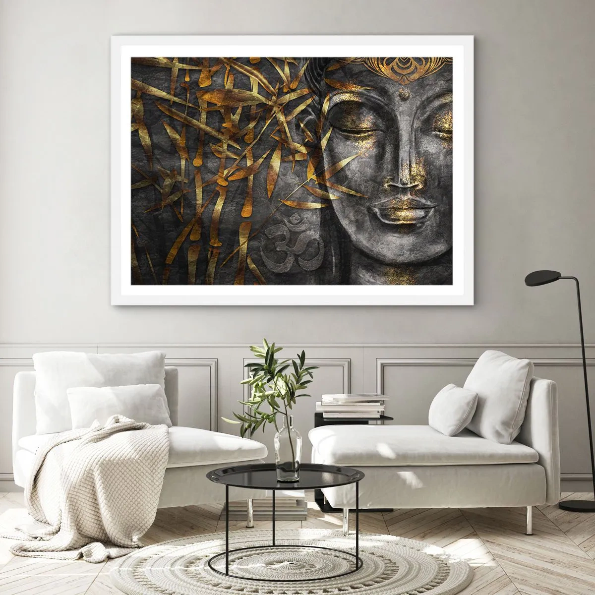 Poster în ramă albă - Simțiți pacea - 40x30 cm