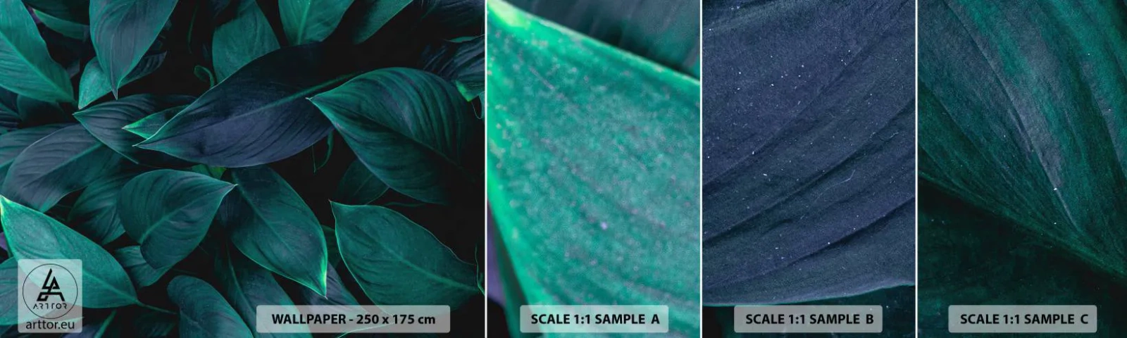 Mostră tapet autocolant Deluxe Sticker - Verdeața în sine - Frunze, Natură, Botanică - 100x30 cm