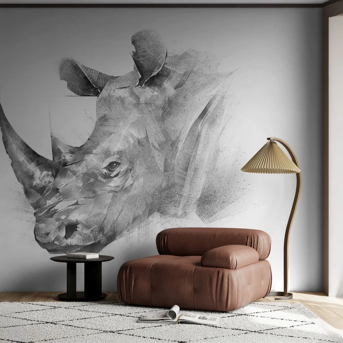 Tapet Standard Eco - Portret african - Abstracția, Rinocer, Animale - 250x175 cm