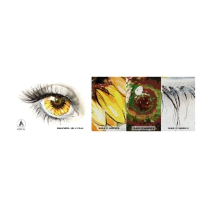 Mostră tapet Premium Sand - O privire la fel de fierbinte ca vara - Abstracția, Grafică, Ochi - 100x30 cm