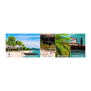 Mostră tapet autocolant Deluxe Sticker - Un vis exotic - plajă, Exotism, palmieri - 100x30 cm