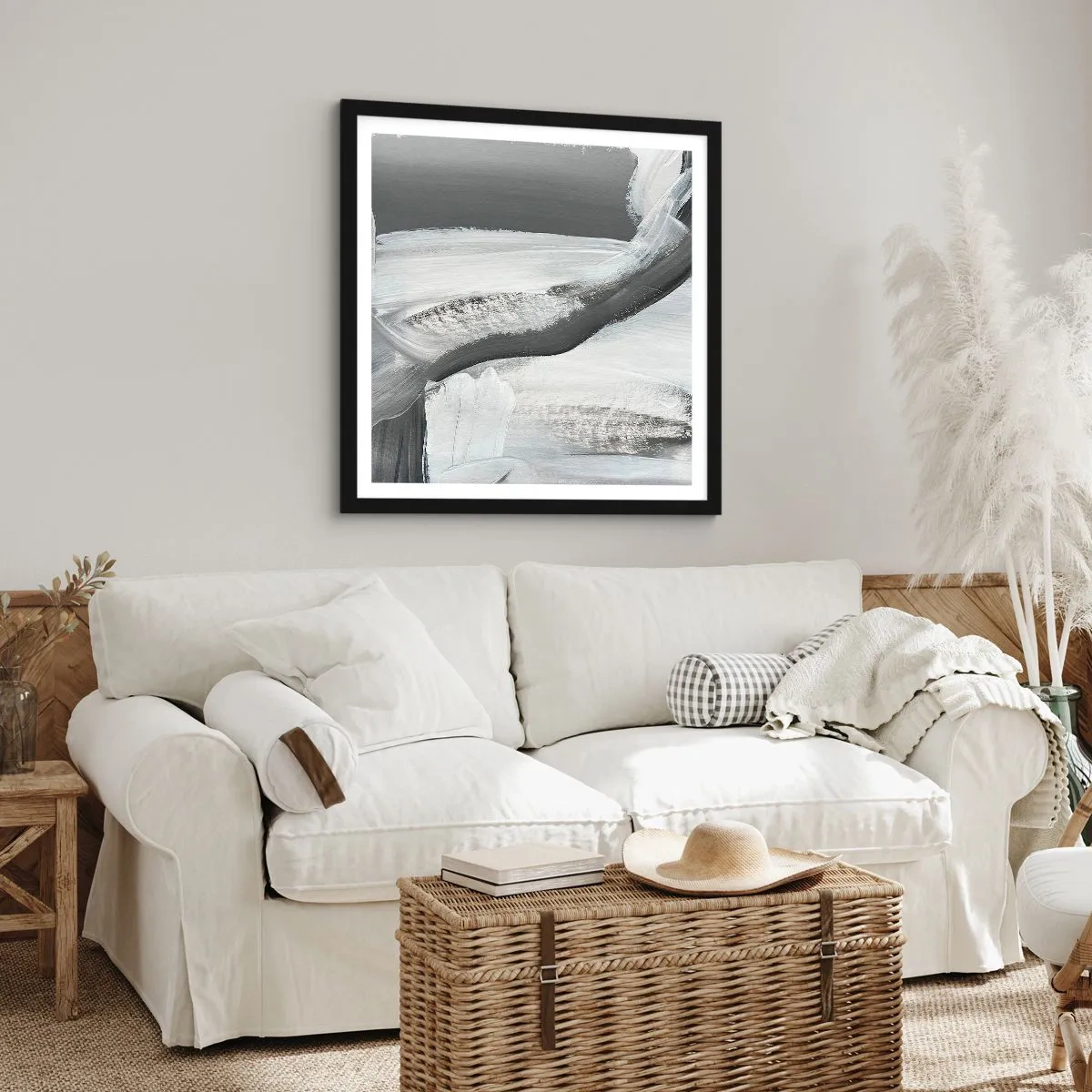 Poster în ramă neagră - Cu o mișcare decisivă - 60x60 cm