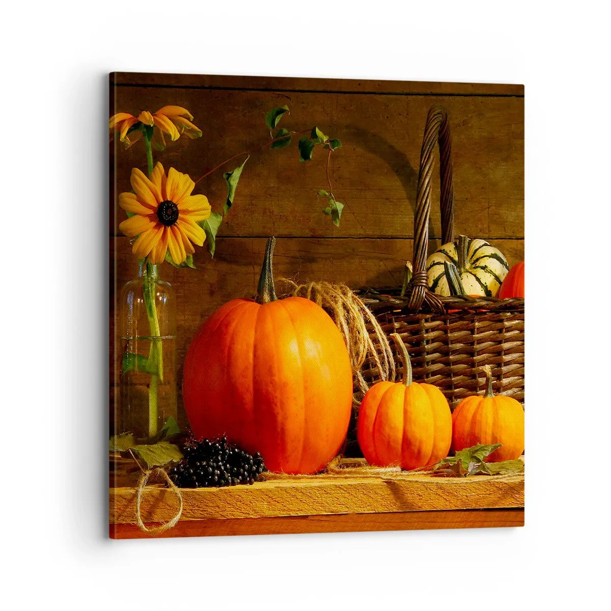 Tablou pe pânză - Compoziție rustică - cadouri de toamnă - 70x70 cm