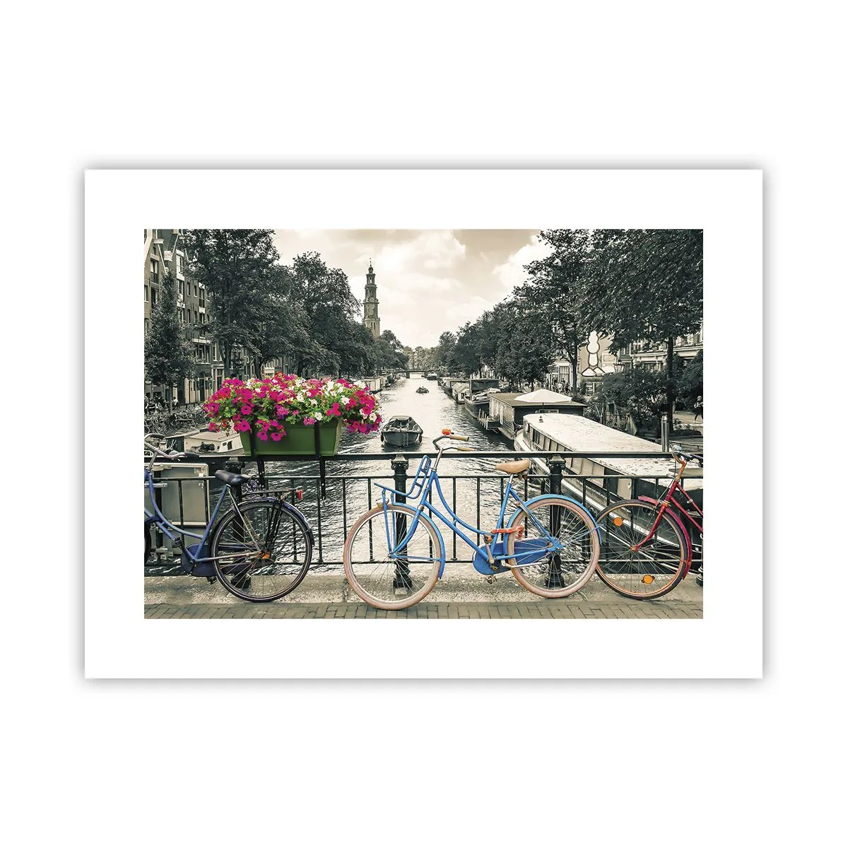 Poster - Culorile unui canal din Amsterdam - 40x30 cm