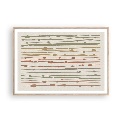 Poster în ramă de stejar deschis - Notația culorilor muzicale - 100x70 cm