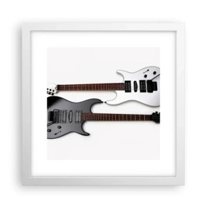 Poster în ramă albă - Armonie de forme - 30x30 cm