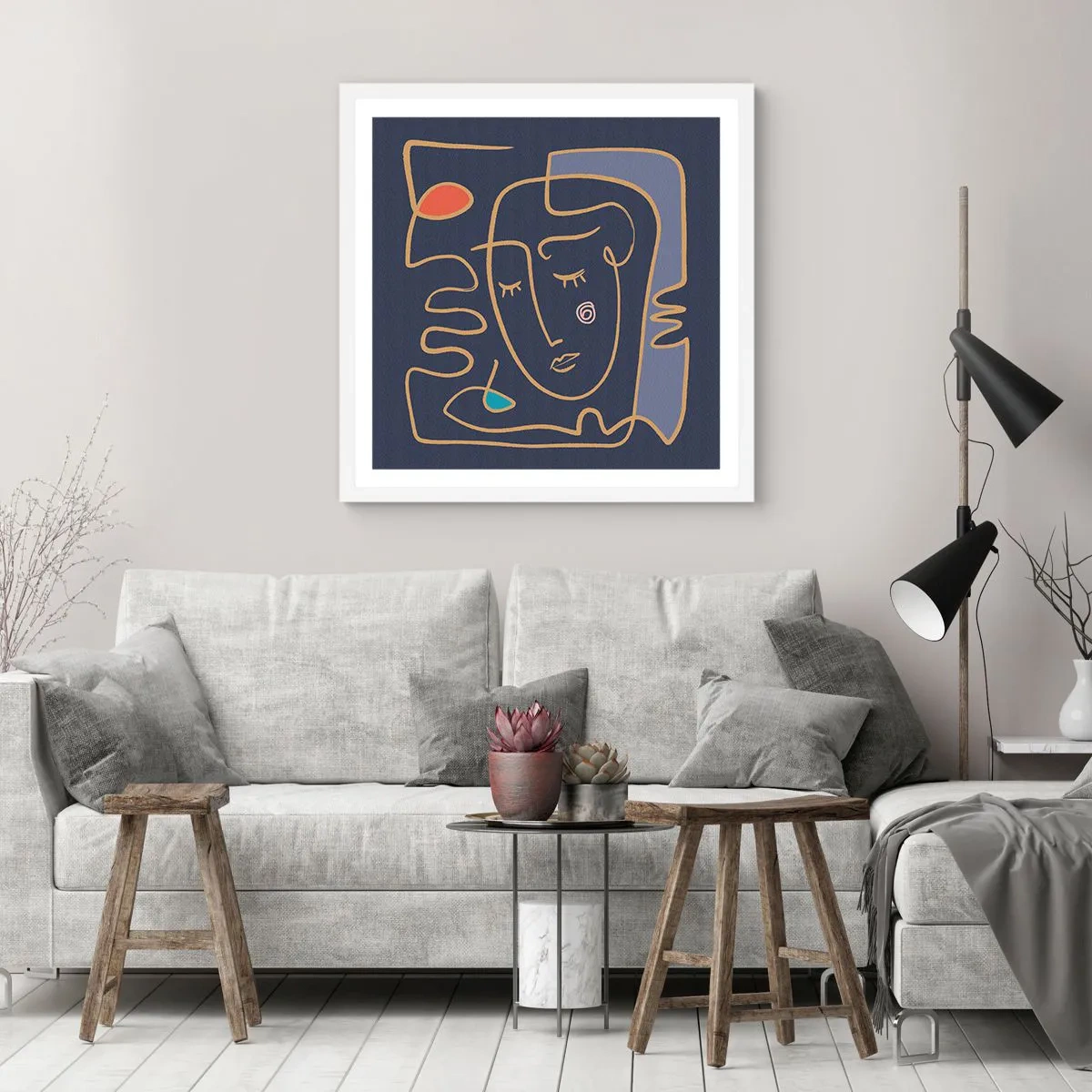 Poster în ramă albă - În reverie - 40x40 cm