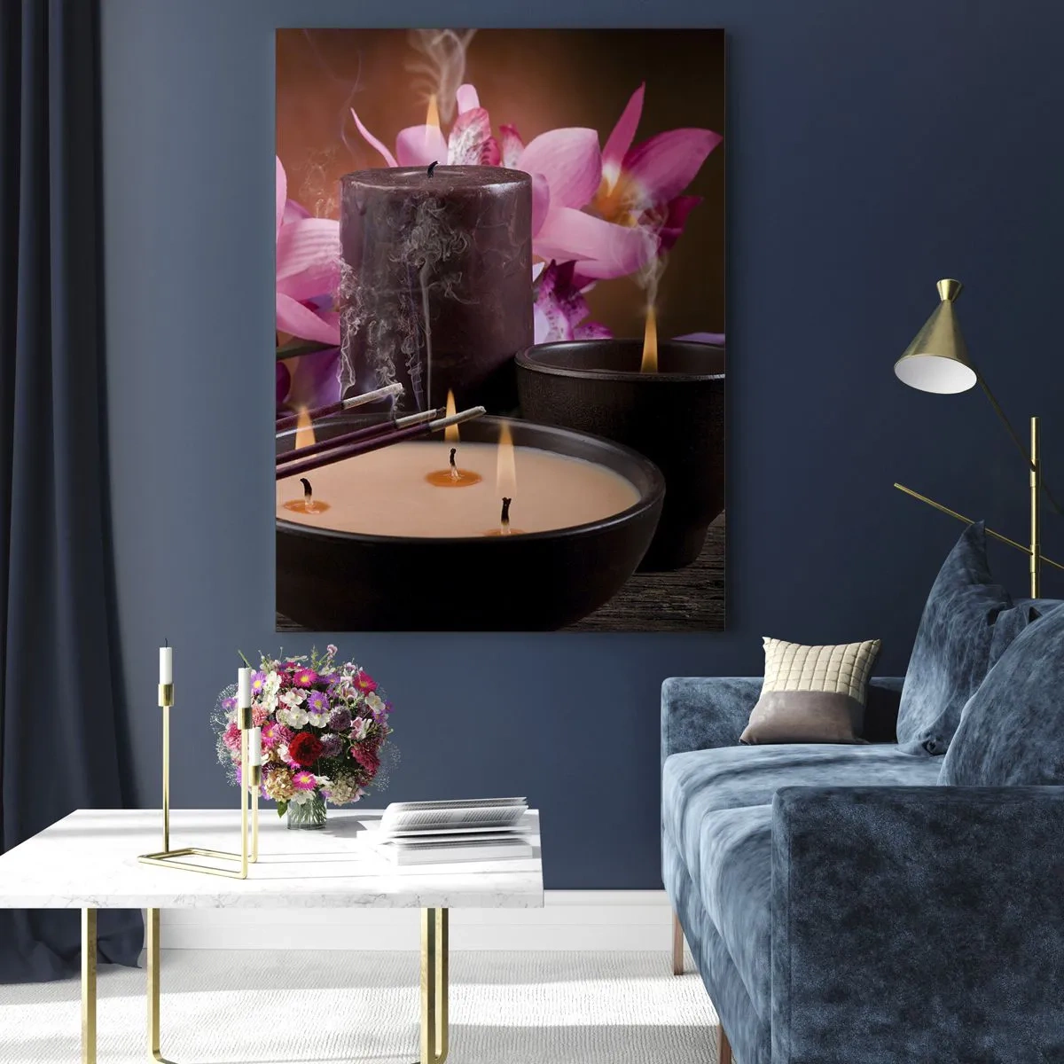 Tablou pe sticlă - Eliberați mintea, calmați corpul - 80x120 cm