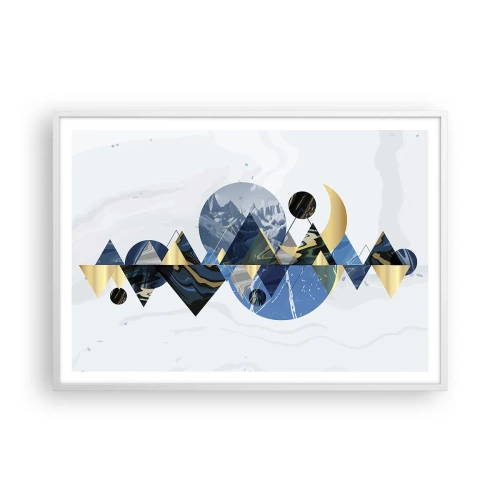 Poster în ramă albă - Peisaj geometric - 100x70 cm