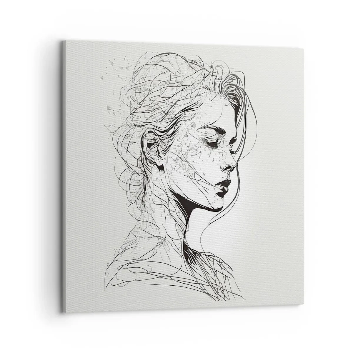 Tablou pe pânză - Desenată cu linii - 50x50 cm