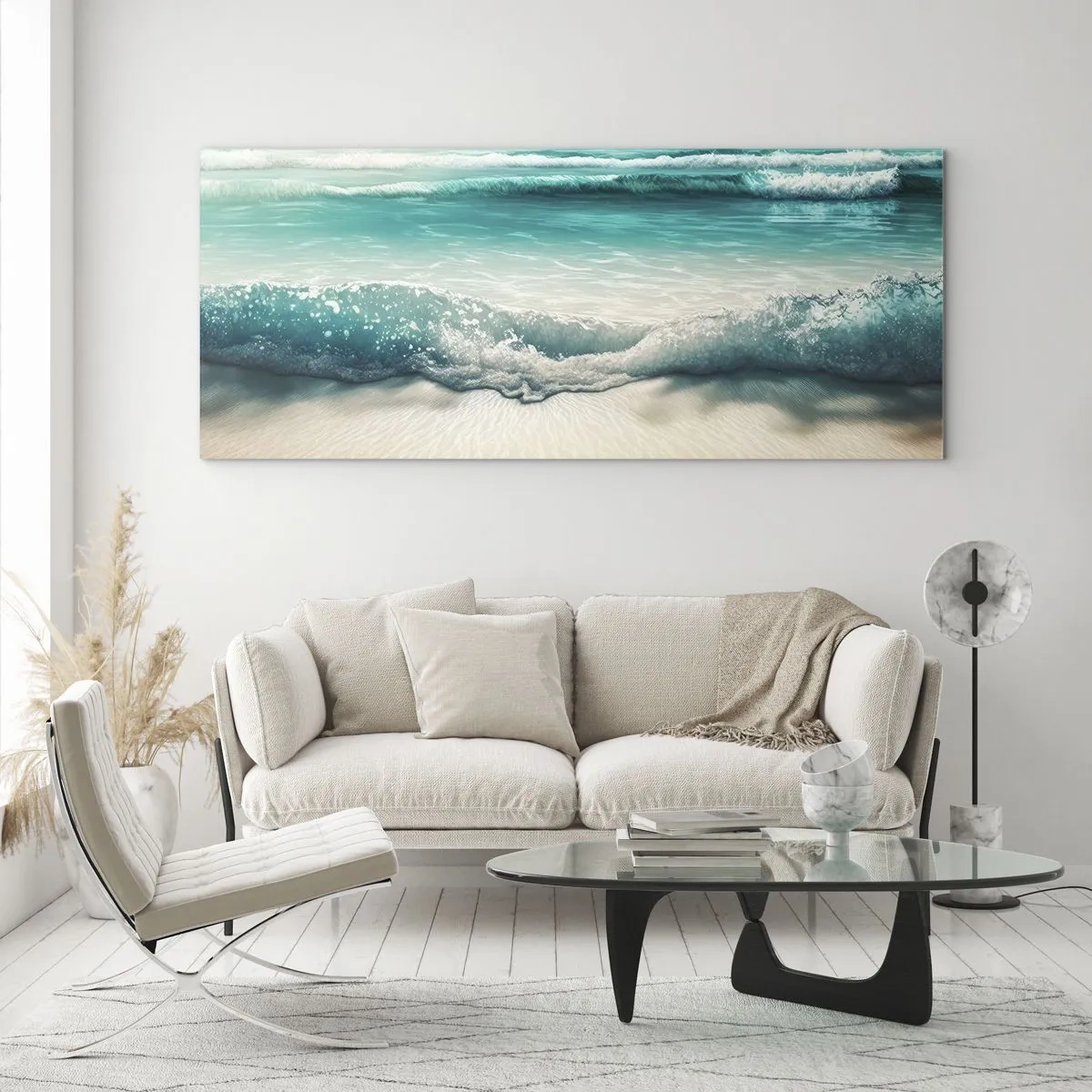 Tablou pe sticlă - Calmul oceanului - 100x40 cm