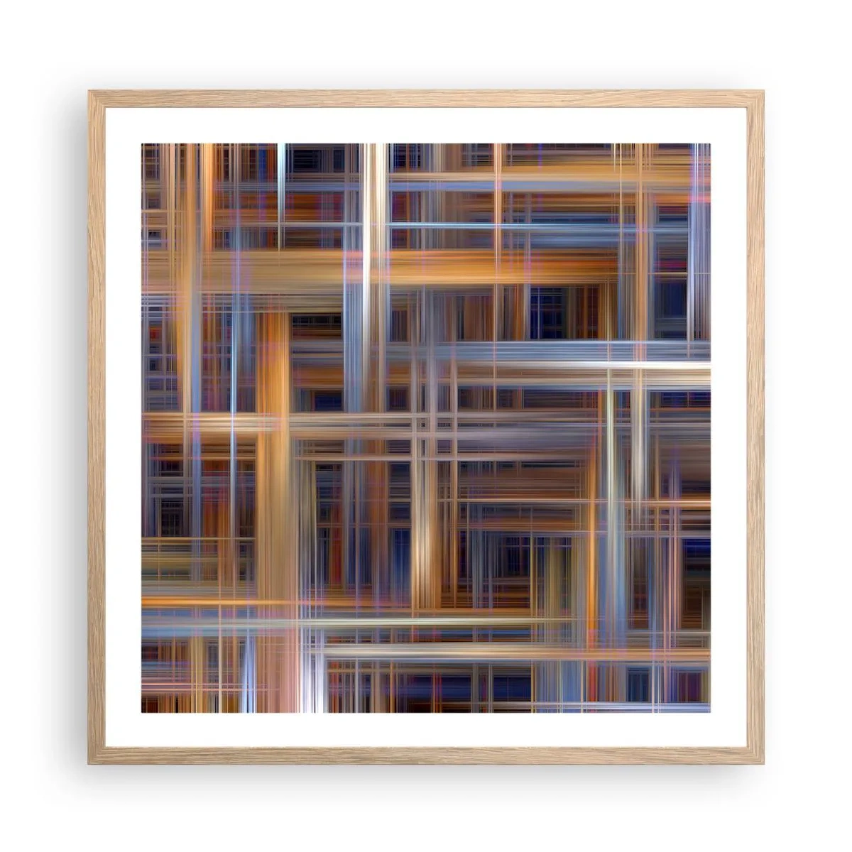 Poster în ramă de stejar deschis - Țesut din lumină - 60x60 cm