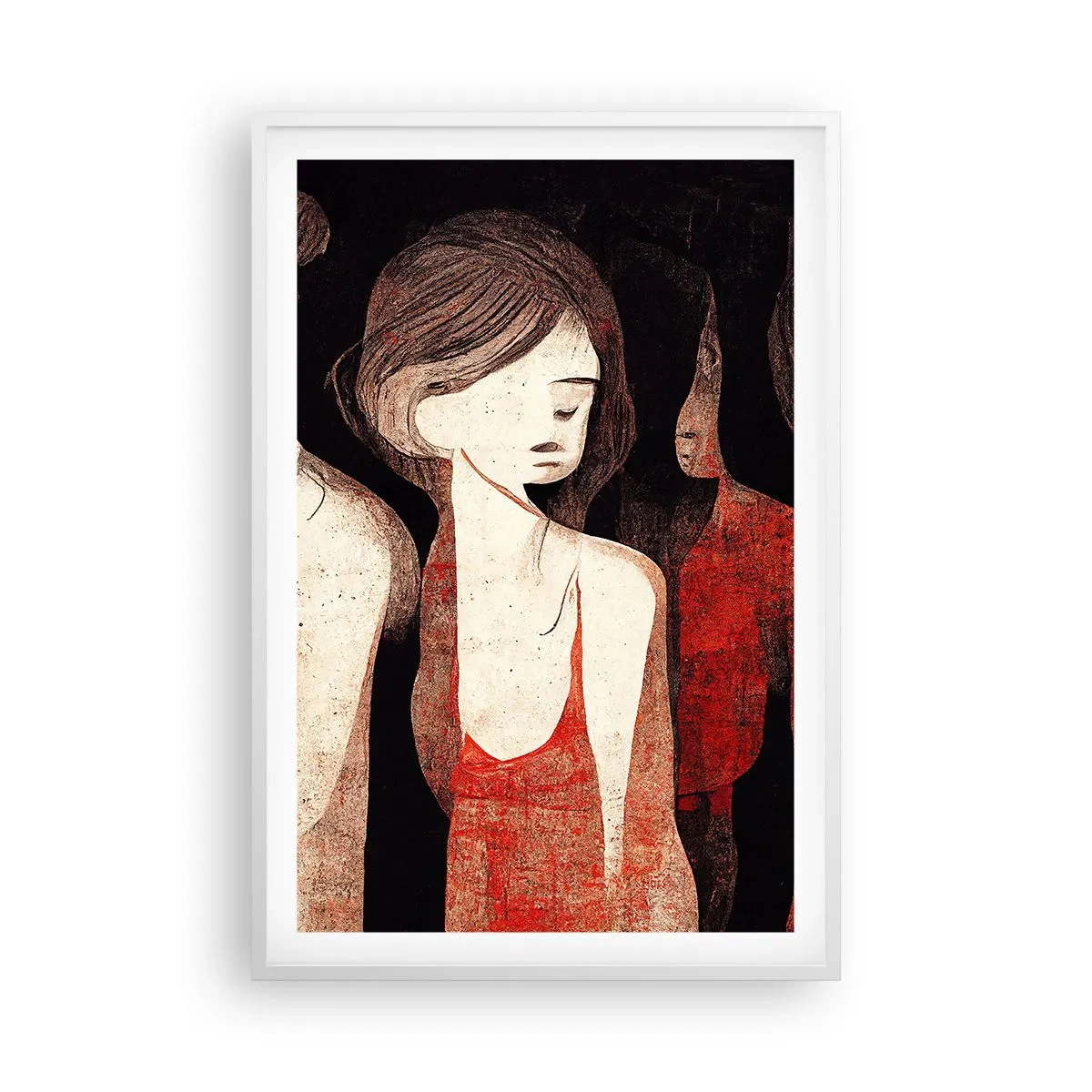 Poster în ramă albă - Madonele întunericului - 61x91 cm