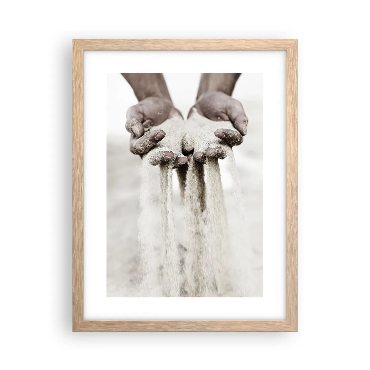 Poster în ramă de stejar deschis - Cu aceste mâini... - 30x40 cm