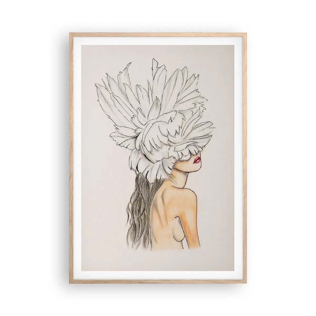 Poster în ramă de stejar deschis - Frumusețe încoronată - 70x100 cm