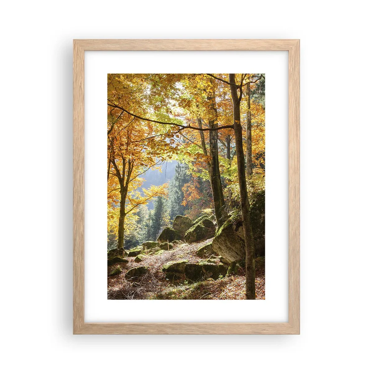 Poster în ramă de stejar deschis - Timp de relaxare - 30x40 cm