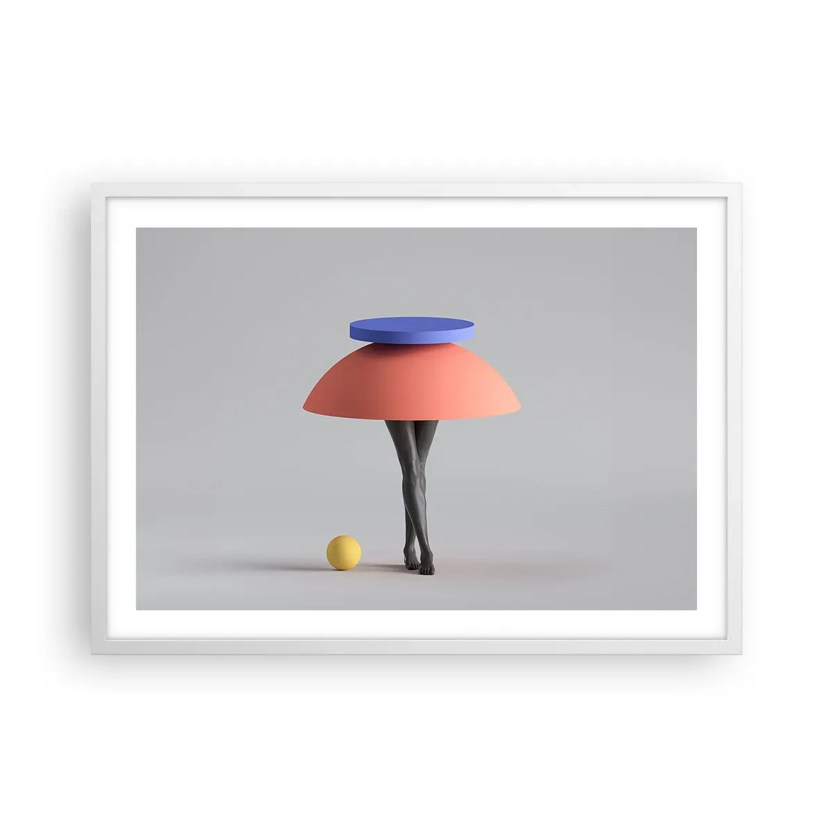 Poster în ramă albă - Compoziție suprarealistă - 70x50 cm